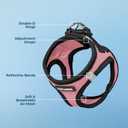 Best Pet Supplies Voyager Step-in Air Harness - All Weather Mesh, Reflective, No Pull Harness for Dogs, Cats - Secure with Hook & Loop Fastener, Buckle, Double D-Rings - Pink/Black Trim, XXXS