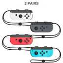 Gepicest Wrist Strap for Joycon 4 Pieces Switch Parts Accessories Controller Attachments Compatible with Joy Con, Dual Remote Comfort Controller Straps Black 2 Pairs