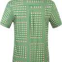 Hawaiian Shirt for Men, Beach Shirts for Men, Tropical Shirts Short Sleeve Floral Casual Button Down (Green, S)