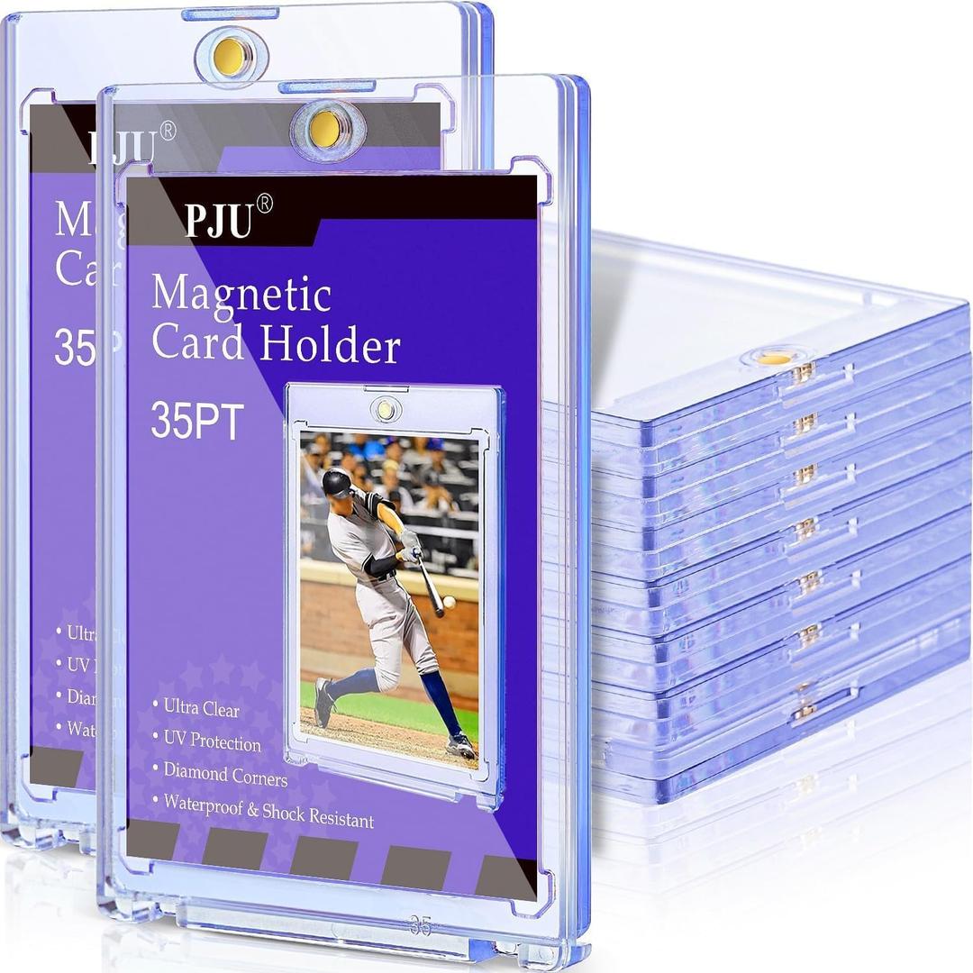 30ct Magnetic Card Holder, 35pt Single Card Holder Touch for Trading Cards, Protectors Hard Plastic, U-V Protection Magnetic Display Case for Baseball, Game, Sports Cards