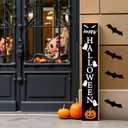 Halloween Porch Decor Outdoor Halloween Decorations Wooden Pumpkin Ghosts Boo Porch Sign Door Decorations Indoor Outside Welcome Sign for Front Door 46.8 Inch