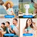 2 x Handheld Fan, Portable Turbo Fan, Mini Small Pocket Fan with 5 Speeds Perfect for Camping, and Outdoor Activities. Rechargeable 3000mAh Battery and Digital Display, Ideal Gift, Travel Essentials