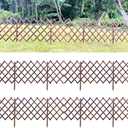 ShopLaLa Garden Fence (4 Pack, Total 24ft (L)) Wooden Lattice Panels for Outside Flower Edging Landscape Patio Outdoor Decor, Expandable Wood Plant Trellis Fences and Gates, Animal Barrier for Dogs (Medium x 4 Pack (Total 24 ft))
