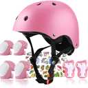 FOOKCIAN Kids Helmet,Toddler Skateboard Helmets for Ages 2-3-5-8-14 Years Boys Girls with Knee and Elbow Pads Wrist Guards fit Roller Skates,Skateboarding,Skating Scooter Adjustable Kids Helmet, M