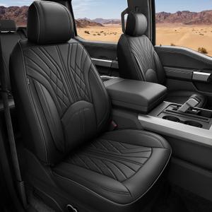 FREESOO Leather Seat Covers for Ford F150 SuperCrew/Crew Cab 2015-2026