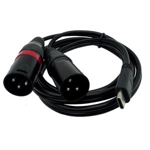 Halokny Typec to Dual XLR Male Adapter, High-Speed USB-C to 2 XLR Male Cable for Professional Audio, Durable Type-C to XLR Splitter for Microphones and Audio Interfaces 3.3ft