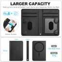 TUCCH for Magsafe Wallet with 6 Card Holders, RFID Blocking [Clear ID Window] PU Leather Men Women Folio Magnetic Phone Wallet for iPhone 17/16/15/14/13/12/Plus/Air/Pro/Pro Max Series, Black