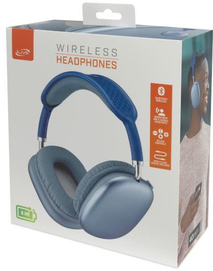 ILive Over Ear BT Headphones Light Blue