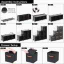 Cube Storage Organizer with Storage Bins, 6-Cube Shelves Units with 6 Organizer Bins, DIY Plastic Storage Shelves with Mallet, Closet Clothes Storage Shelves for Home, Bedroom, Living Room