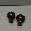 KAMANINA Netted Texture Replacement Finials for 1 or 7/8 Inch Curtain rods, M6 Screw Rod Finials, Bronze, 2pcs