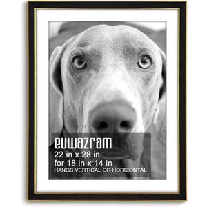 Suede 22x28 Frame - Single Frame, Christmas Elegant Black 22 x 28 Poster Frame with Mat for 18x24, 22x28 Picture Frames for Artwork, Puzzles, Photos and Movie Posters