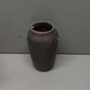 Briful Rustic Vintage Ceramic Vase, 9.06'' Farmhouse Table Decor with Wide Mouth, Large Decorative Vase for Home Decor, Living Room, Entryway & Shelf Styling, Brown