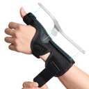 DrFinger Thumb Brace Spica Splint for Right & Left Hand, De Quervain's Tenosynovitis Splint, Breathable Wrist & Thumb Stabilizer, for Trigger Thumb, Arthritis, Tendonitis, Men and Women -Black (S/M)