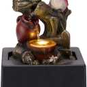 TERESA'S COLLECTIONS Tabletop Water Fountain Outdoor for Home Decor, Birds Statues Waterfall Fountain Indoor for Living Room Decor,Include LED Light and Pump,Ideal for Dad 9.4"