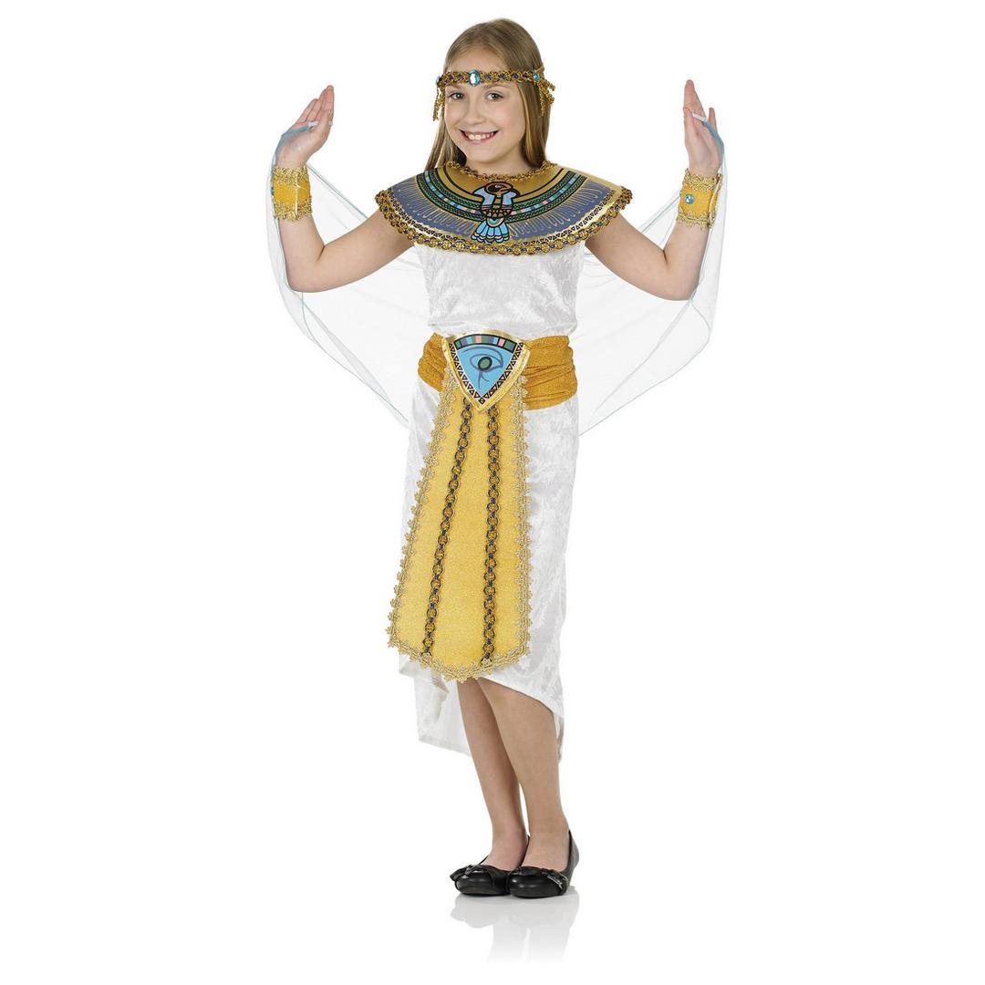 Girls Egyptian Pharaoh Costume Kids Queen Of The Nile Fancy Dress M