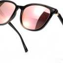 SIPHEW Womens Mirrored Polarized Sunglasses - Cat Eye Oversized Sun Glasses w UV Protection for Women