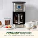 Cuisinart 14-Cup Coffee Maker, Programmable PerfecTemp Glass Carafe Coffee Machine with 1-4 Cup Setting, Brew Strength Control and Pause, Stainless Steel, DCC-3200NAS