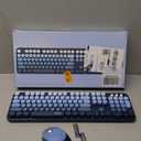 Wireless Keyboard and Mouse Combo, Retro Typewriter Keyboard with Round Keycaps, Full-Size Ergonomic, Blue, Ideal for Windows PC, Home, Office, and College, Wireless Keyboard Mouse Combo (Twilight Blue)