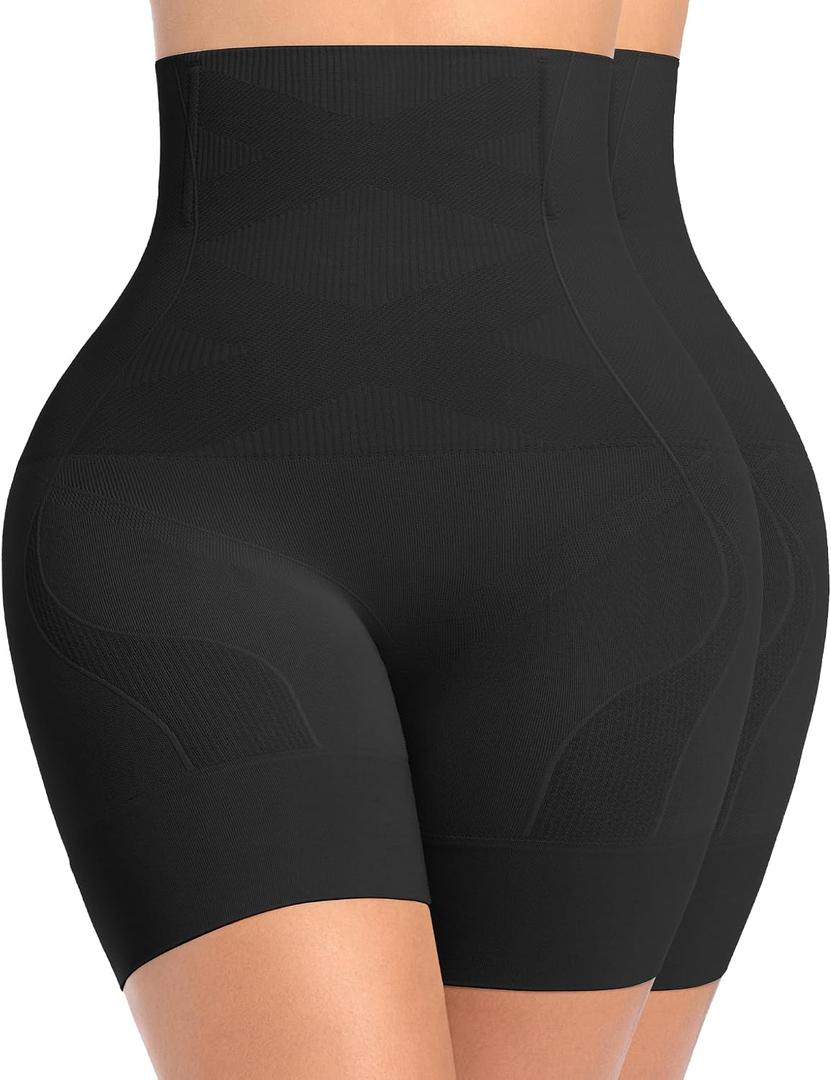 Tummy Control Shapewear for Women Seamless High Waist Shaper Shorts Butt Lifting Thighs Slimmer for Under Dress (Black, L)