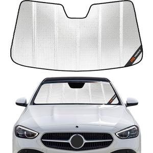 Pigenius Windshield Sun Shade for Mercedes-Benz C-Class Sedan/Convertible/Coupe 2022-2025. Reflective Aluminum Film Front Window Sunshade - BLAZBLOCK