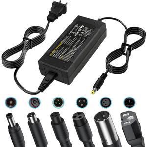 29.4V 2A Battery Charger with 7 Plugs for 7S 24V 25.2V 25.6V 25.9V Lithium Battery Compatible with GoTrax G1 Glider, Edge, Nova, GKS Pro Plus Lumios, Flash, Ho.verfly, Remix, SRX A6 Mini