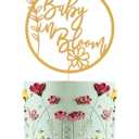 Baby in Bloom Cake Topper - Flower Theme Baby Shower Cake Topper, Floral Baby Shower Gender Reveal Patry Cake Decorations