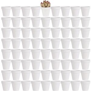 Yishang 72 pcs Small Mini White Clay Pots, 2.5'' Terracotta Pot Clay Ceramic Pottery Planter,Cactus Flower Terra Cotta Pots,Succulents Nursery Pots,with Drainage Hole,Great for Crafts,Wedding Favor