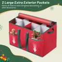 Nutcracker Storage Containers and Figurine Collectibles Storage Box Large Ornament Storage Organizer Stores Up to 8 Holiday Christmas Nutcrackers Figurines-Carolers Ornaments Red/15 Inches