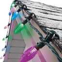 C9 LED Quick Clip Christmas Lights | Built-in Clip-One String Lights | 24 Purple, Blue, Green Bulbs | 16inch Foot Strand
