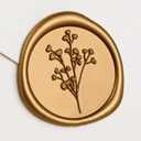 UNIQOOO Wax Seal Stickers - Babys Breath Wedding Invitation Envelope Seal Stickers, Botanical 50 Pcs Self- Adhesive Antique Gold Stickers, Perfect for Invitation, Gift Wrapping, Crafts (Antique Gold)