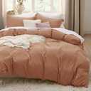 Bedsure Taupe Duvet Cover Twin/Twin XL Size - 2 Pieces Prewashed Cotton-Like Extra Soft Bedding Set, Includes 1 Twin Duvet Cover 68x90 Inches with Zipper Closure & 1 Pillow Sham, No Comforter