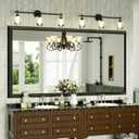 Black Bathroom Mirror for Wall, 60" x 36" Large Framed Rectangle Mirror with Beveled Stereoscopic Aluminum Alloy Frame, Wall Mirror for Hotel Double Vanity, Barber Shop (Horizontal/Vertical)