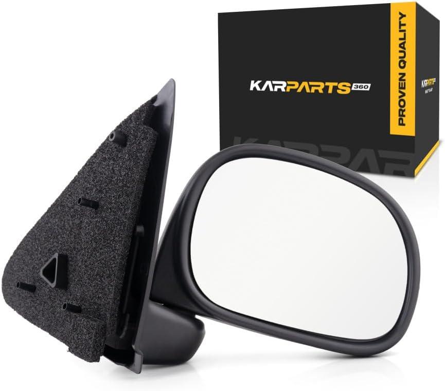 For Ford F-150 1997 98 99 00 01 2002 Door Mirror Passenger Side | Manual | Rectangular | Black | Pickup | Replacement For 1L3Z 17682 GAA | FO1321132