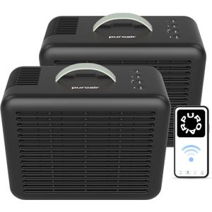 PuroAir Air Purifier 100i Smart HEPA Air Purifiers for Home Pets - Portable Small Air Purifier Filters up to 550 Ft of Pollutants, Smoke, Pollen, Dust - Room Air Purifiers for Bedroom, Office (2PK)
