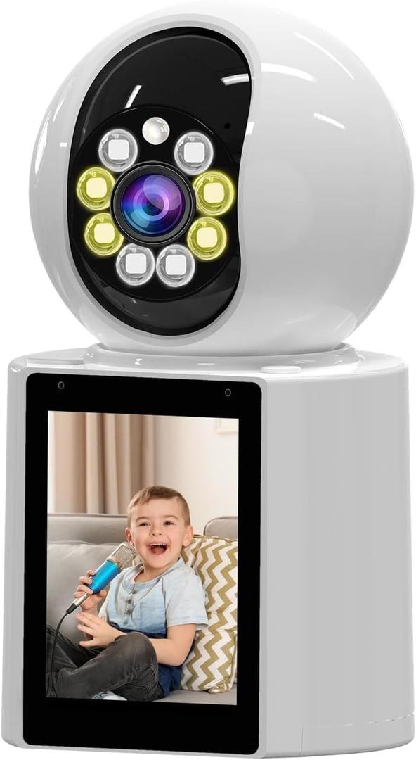 4K Home Security Cameras, WiFi Camera Indoor, Baby Monitor Camera for Pet/Dog with Phone APP, Night Vision & 2-Way Audio, Motion Detection Alert, 360 Panoramic/2.8" Screen