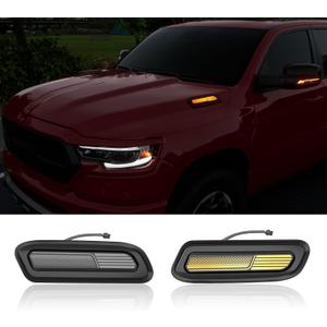 LED Hood Side Maker Light Compatible with 2019-2025 Dodge RAM 1500 Vent Scoop Light Hood Vent Lamp Replacement for 2019-2025 Dodge RAM 1500 Accessories