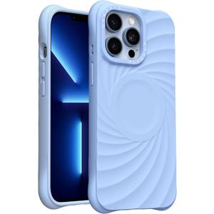 ORNARTO Vortuxe for iPhone 13 Pro Max Case 6.7" | 2X MIL-STD Drop Protection | Compatible with MagSafe | Sleek Aesthetic Liquid Silicone Phone Cover - Sky Whisper