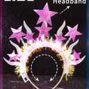 2 x Yokawe Twinkling LED Light Up Stars Tinsel Headband,Silver Glitter Christmas Party Crown, New Year Costume Hair Accessory for Women