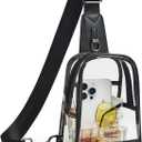 Shrrie Clear Bag for Stadium Events Transparent Crossbody Sling Bag for Women & Men - Stadium Approved, Concerts & Sports (1-2 Two-toned Black)