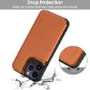 Arae Case for iPhone 14 Pro Max - Wallet Case with PU Leather Card Holder Back Flip Cover for iPhone 14 Pro Max 6.7 inch - Light Brown