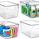 ClearSpace Plastic Storage Bins With lids, 4 Pack  Perfect Pantry Organization and Storage  Fridge Organizer, Pantry Storage Containers and Storage Bins, Cabinet Organizers