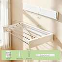 Wall Mounted Drying Rack 31.5'', Foldable Wall Clothes Drying Rack, Space Saving Laundry Drying Rack, Heavy Duty Clothes Drying Rack 5 Rods, Collapsible Clothing Rack for Bathroom Balcony, Large