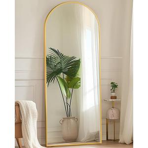 Antok Full Length Mirror, 58"x18" Floor Mirror with Stand, Hanging Mounted Mirrors for Bedroom, Living Room, Cloakroom, Dining Room, Gold, Arched Antok Full Length Mirror, 58"x18" Floor Mirror with Stand, Hanging Mounted Mirrors for Bedroom, Living Room, Cloakroom, Dining Room, Gold, Arched