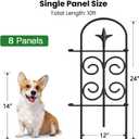 AMAGABELI 8 Panels 24in(H)10ft(L) Decorative Garden Fence No Dig Rustproof Metal Pre-Linking Fence Panels Garden Edging Border Animal Barrier Fencing for Flower Beds Yard Patio Outdoor Decor Black