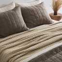 EVERGRACEHOME Chunky Chenille Knit Throw Blanket for Couch, Soft Luxurious Oversized King Moss Stitch Blanket for Bed, Large Cozy Farmhouse Knitted Throw for Sofa, Sand Dune, 92" x 108"