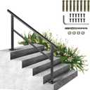 VEVOR Outdoor Handrail 200LBS Load Handrail Outdoor Stairs Aluminum Stair Handrail 60 x 35 Outdoor Stair Railing Transitional Range from 0 to 50 Staircase Handrail Fits 4-5 Steps with Screw Kit