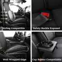 JOJOBAY Chevy Silverado Seat Covers,Leather Seat Covers for GMC Sierra,Custom Fit 2007-2026 1500 2500HD 3500HD Crew Double Extended Regular Cab,LT LZT RST Trail Boss(Full Set,Black)