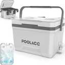 Portable Personal Cooler, Poolside Ice Chest for Above Ground Pool or Spa - Fits Intex Pools, Hard-Sided Cooler with Bonus Ice Pack for Lunch, Drink, Camping, Picnic, Beach, Fishing (6.34qt)