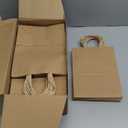 XPCARE 100Pack Brown Paper Bags 8x4.5x10 Inch, Plain Medium Paper Bags with Handles Bulk, Kraft Paper Gift Bag, Retail, Party, Shopping, Favor Bag