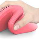 seenda Ergonomic Mouse with Jiggler - Wireless Dual Mode Vertical Mouse (Bluetooth or USB), Reduces Wrist Strain, Ergo Computer Mouse for PC, Laptop, Mac, Windows -Rose Pink